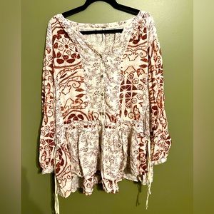Boho rust free people tunic